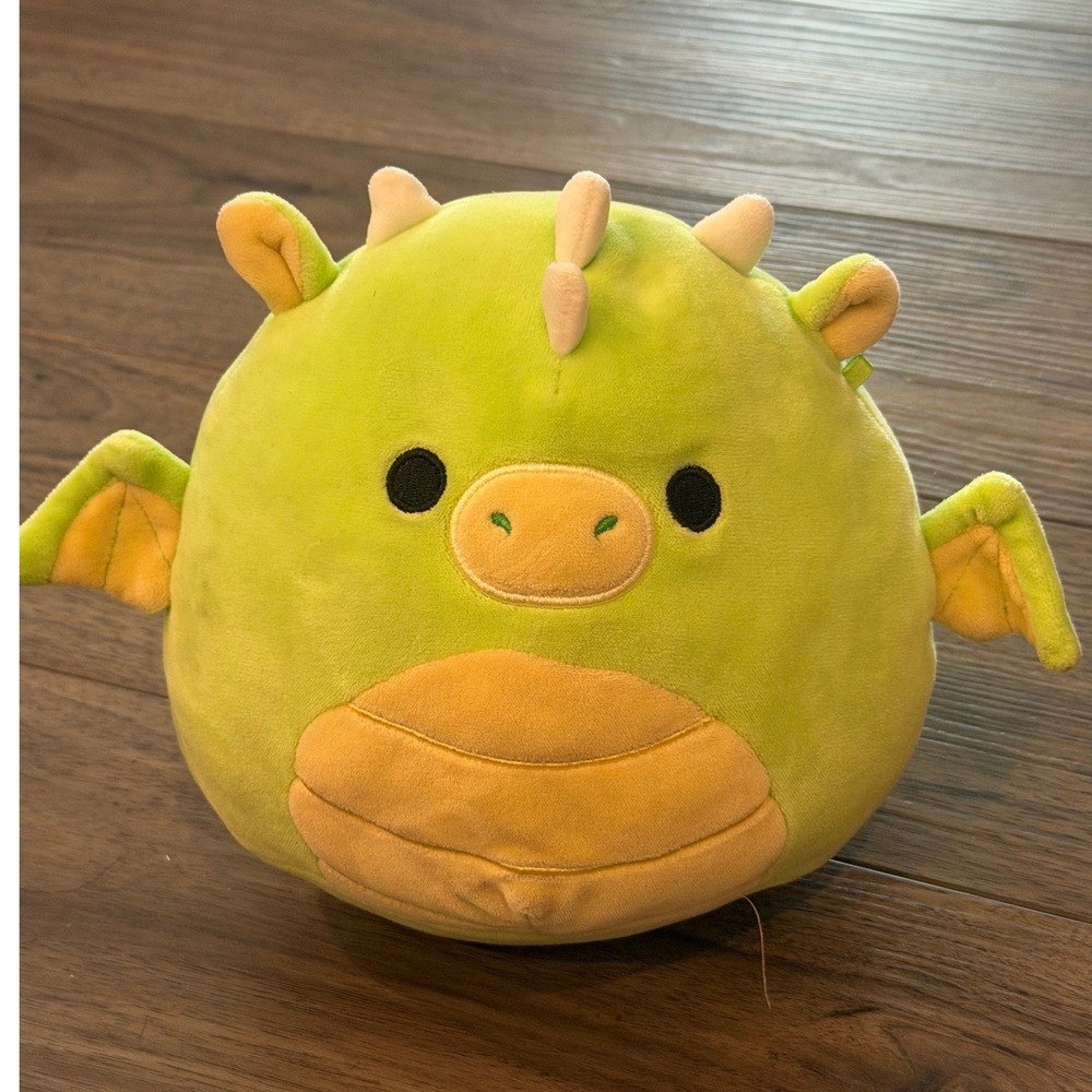 Kellytoy Squishmallows Dexter the Dragon 8 Inch Green Orange Plush Toy